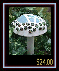 Green Mushroom Plant Stake